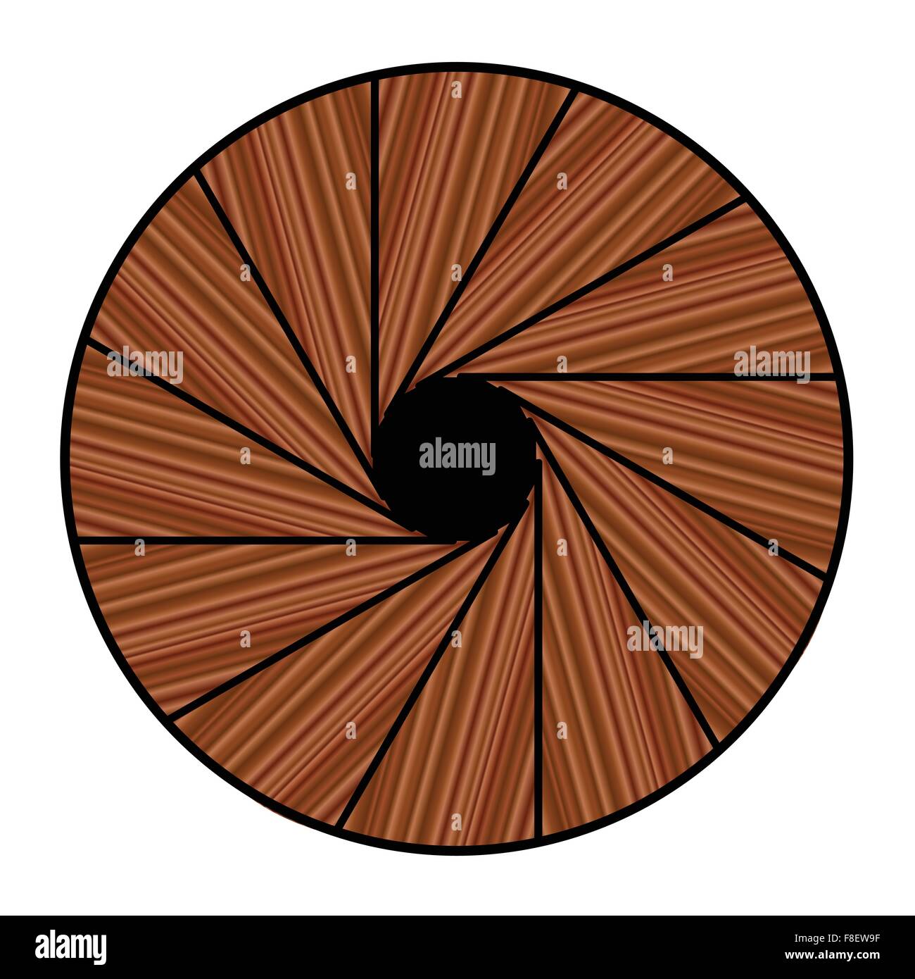 Image abstraite d'une vue vers le bas un staicase en spirale en bois poli Illustration de Vecteur