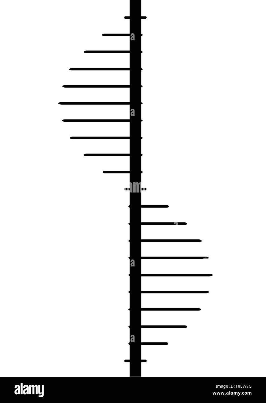 Silhouette d'un ensemble d'escaliers en colimaçon sur un fond blanc Illustration de Vecteur