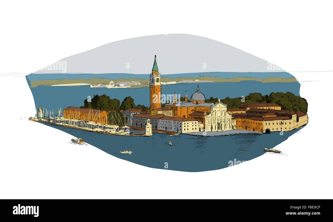 L'organisme Digitaly peint à Venise San Giorgio Banque D'Images