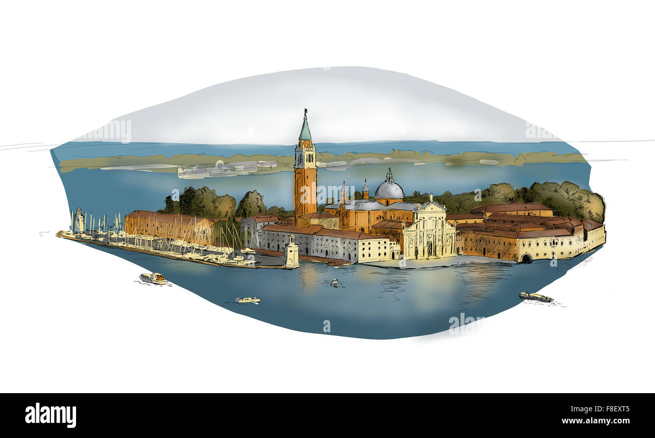 L'organisme Digitaly peint à Venise San Giorgio Banque D'Images