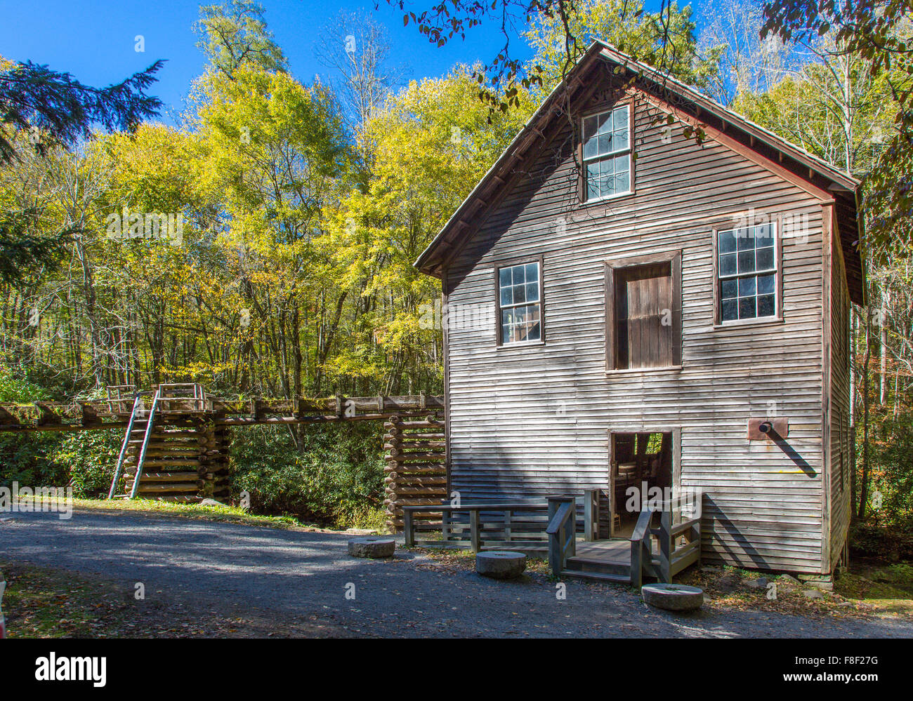 Mingus Moulin construit en 1886 moulin historique dans la région de Oconaluftee Great Smoky Mountains National Park en Caroline du Nord Banque D'Images