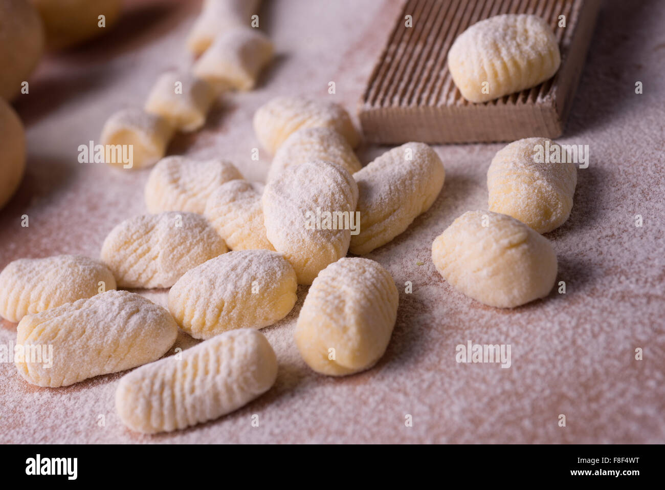 La pomme fait maison encore gnocchi composition de la vie Banque D'Images