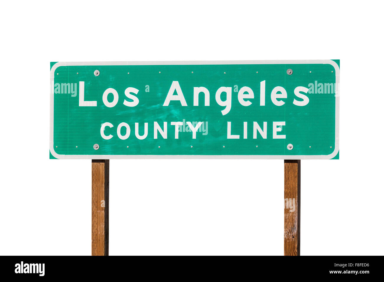 Le comté de Los Angeles ligne sign isolé sur blanc. Banque D'Images