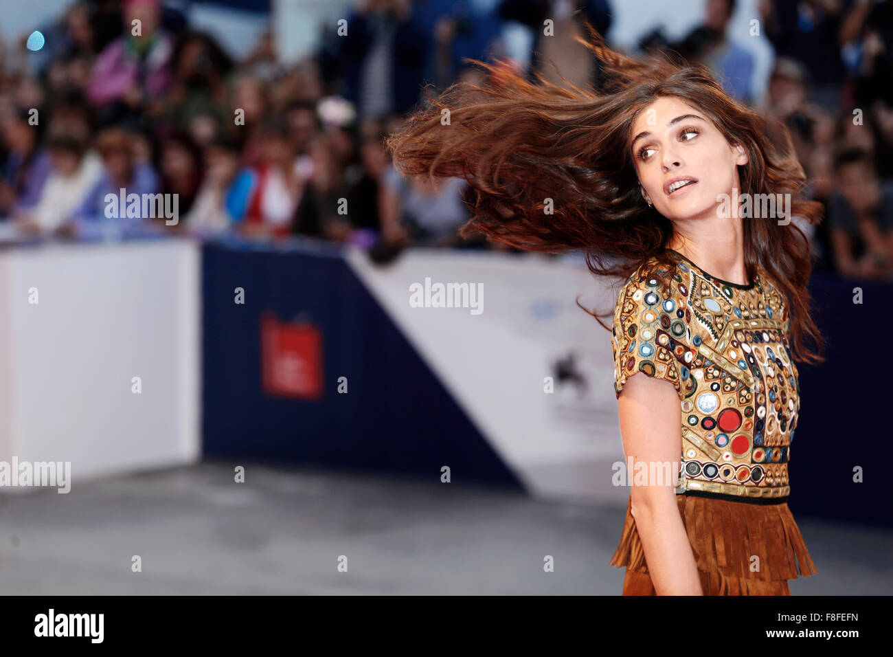 Venise, Italie - 5 SEPTEMBRE : Elisa Sednaoui assiste à la première de 'la Fille' danois au cours de la 72e Festival du Film de Venise Banque D'Images