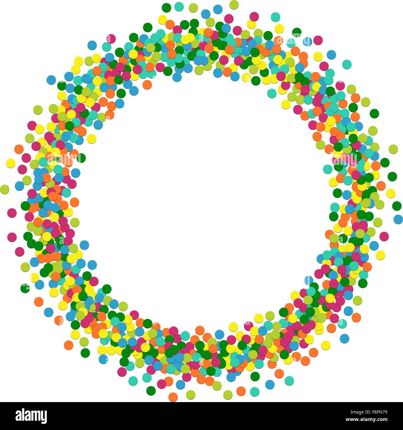 Noël arrière-plan cadre rond de confettis colorés Illustration de Vecteur