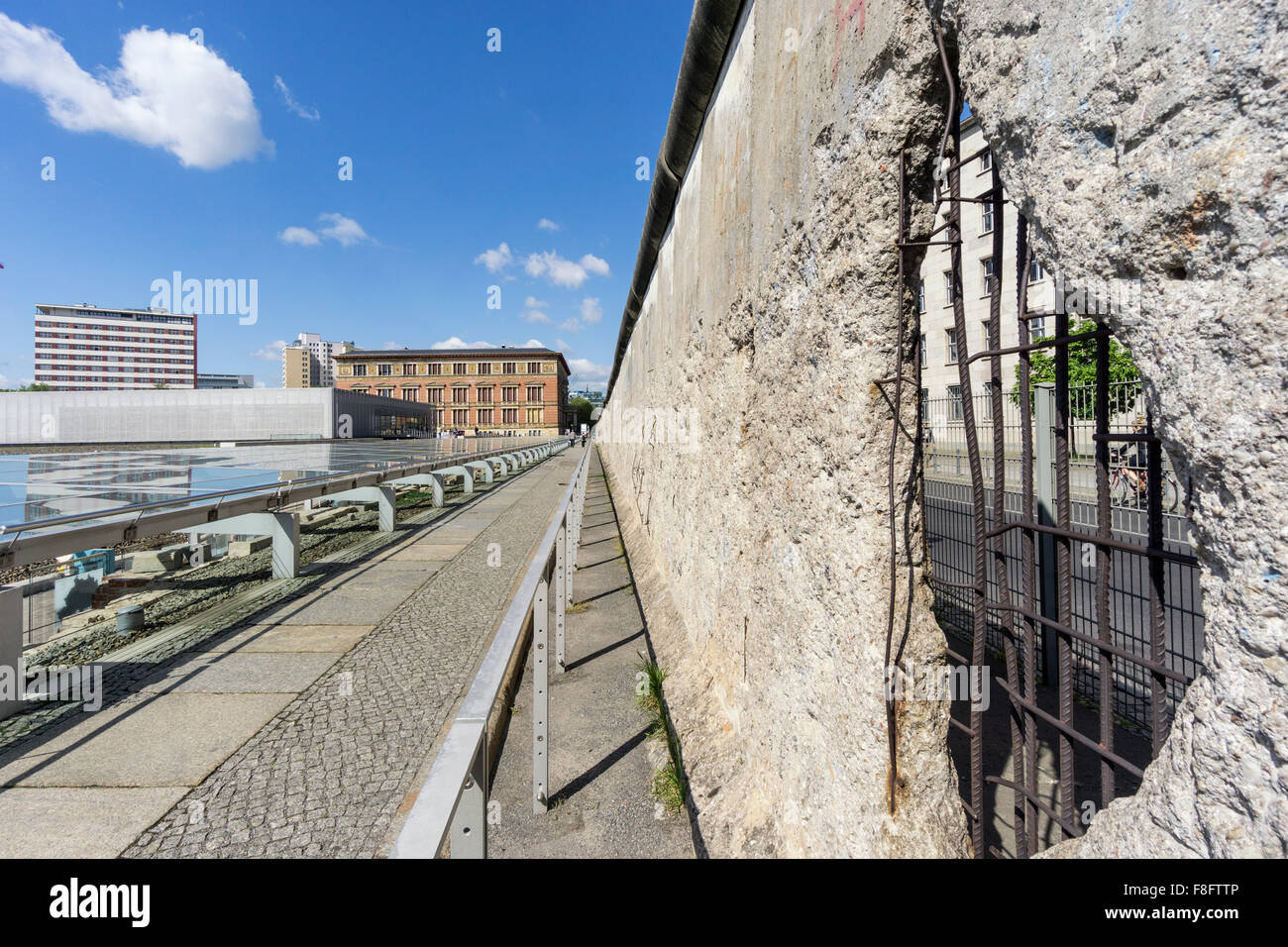 La topographie de la terreur, Centre de Documentation de la terreur nazie , Mur de Berlin, Berlin, Allemagne Banque D'Images
