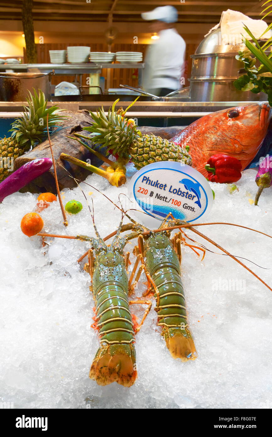 Thaïlande - l'île de Phuket, Patong Beach, fruits de mer restaurant Banque D'Images