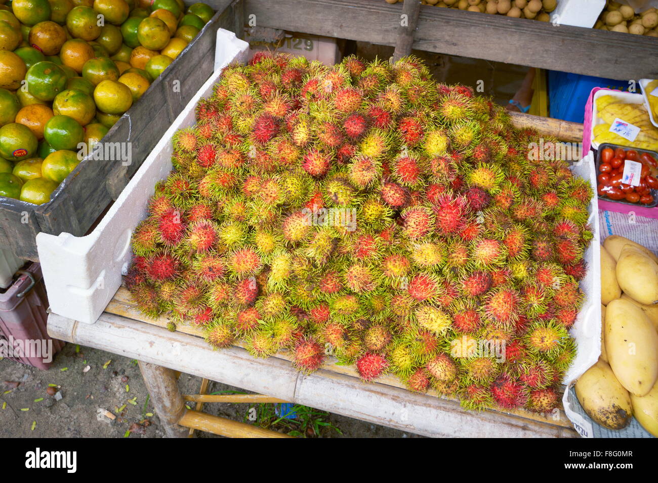 Ramboutans fruits, l'île de Phuket, Thaïlande Banque D'Images