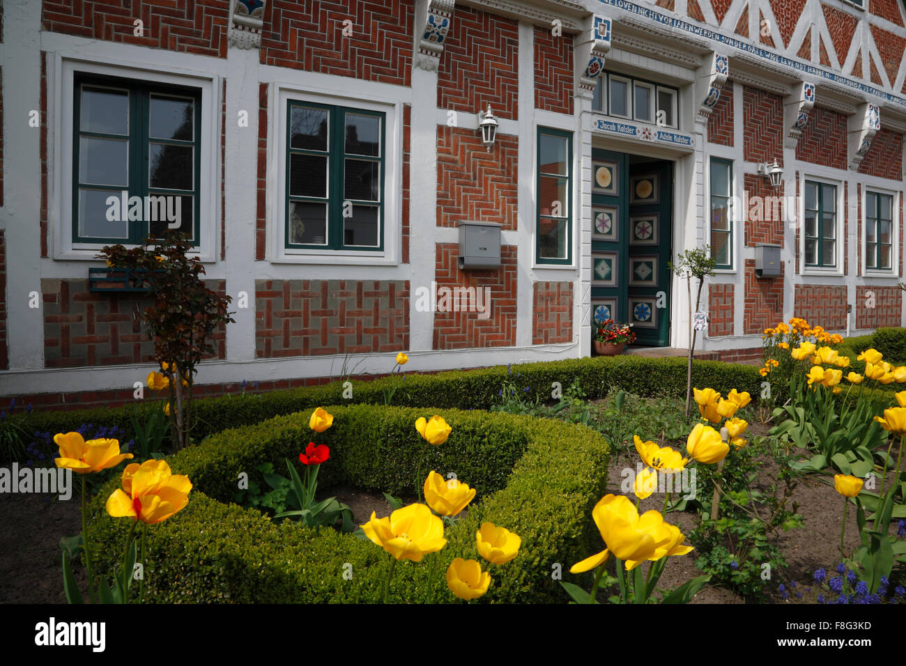 Ferme traditionnelle, Altes Land, Basse-Saxe, Allemagne, Europe Banque D'Images