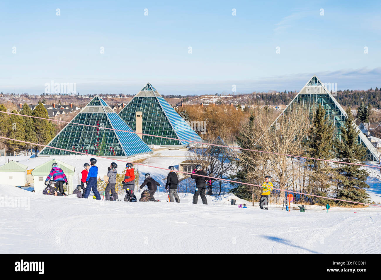 L'Edmonton Ski Club Hill à Gallagher Park, Edmonton, Alberta, Canada Banque D'Images