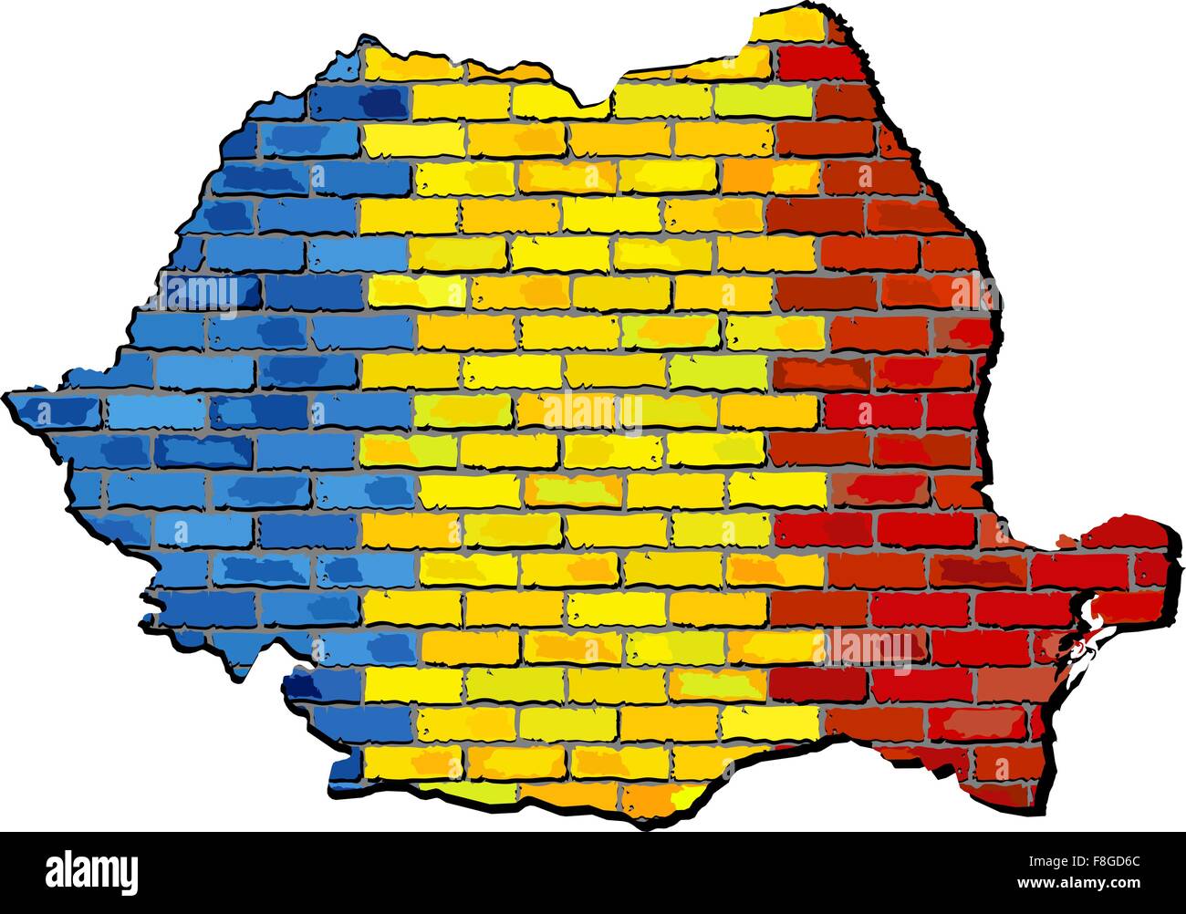 roumanie-carte-sur-un-mur-de-briques-f8gd6c.jpg