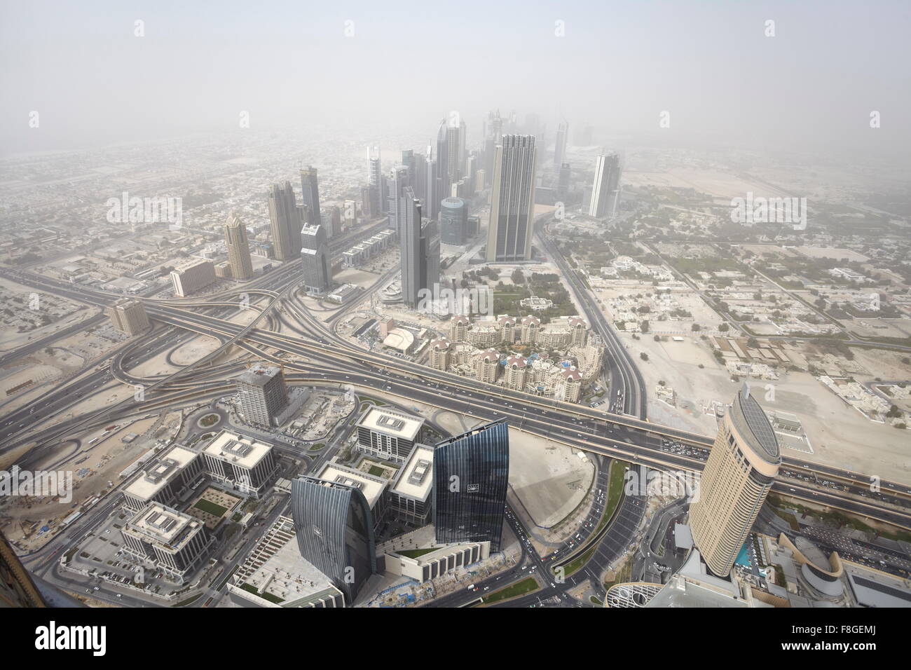 Dubai - vue de la tour Burj Khalifa, Emirats Arabes Unis Banque D'Images