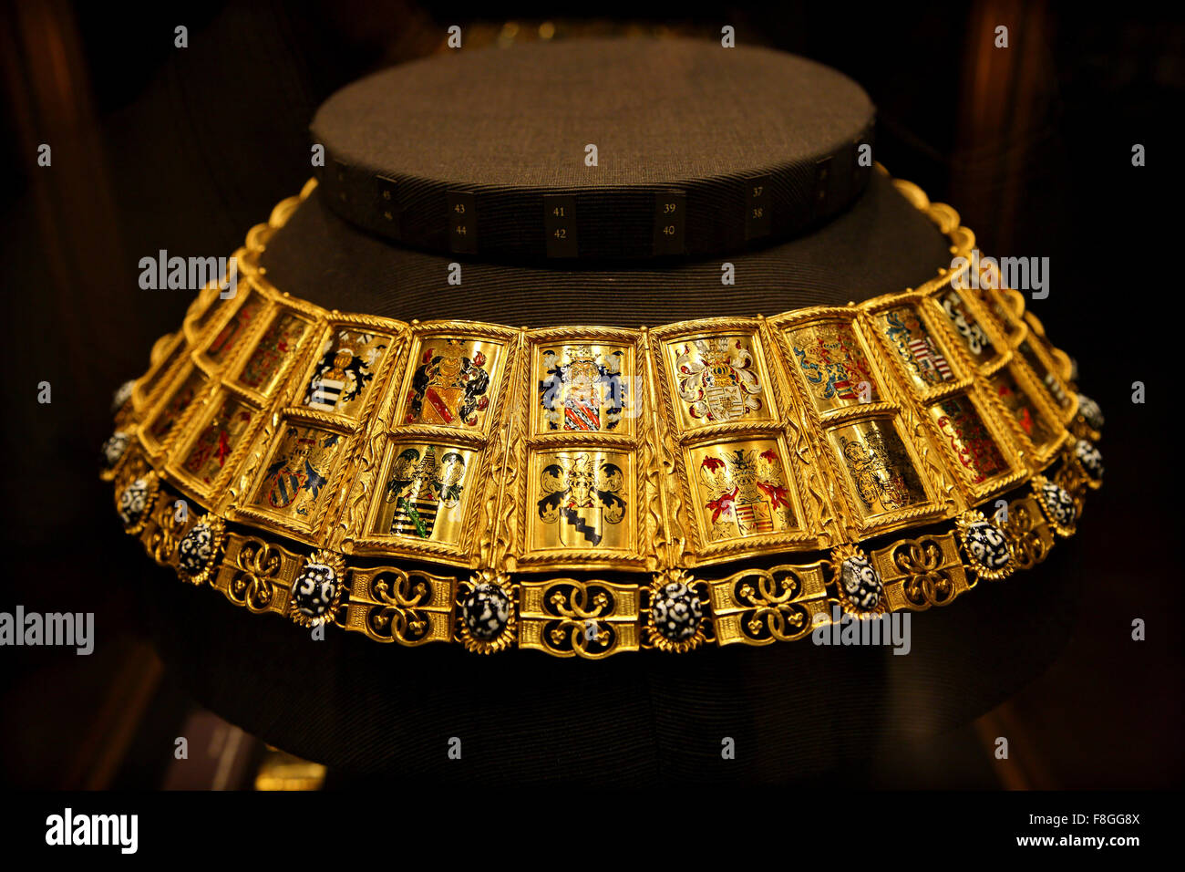 Potence (Chaîne d'armes) de la Kaiserliche Schatzkammer (Imperial) du trésor de la Hofburg, Vienne, Autriche. Banque D'Images
