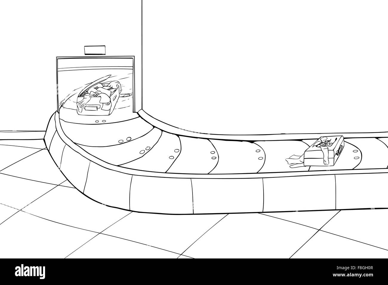 Contours illustration de deux valises en scène des bagages Illustration de Vecteur