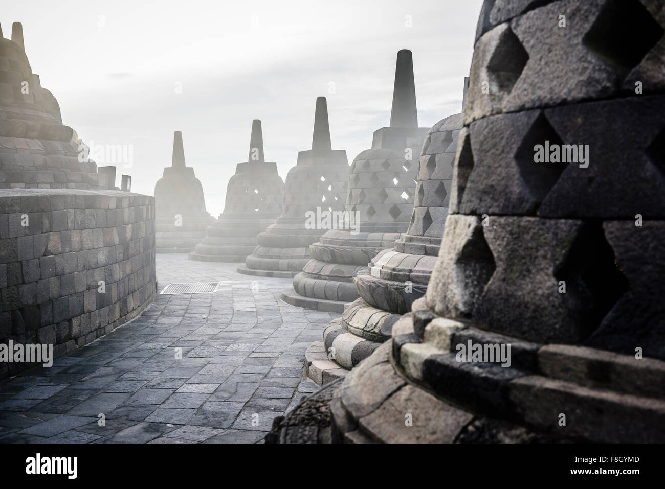 Monuments de Borobudur, Jawa Tengah, Indonésie Banque D'Images