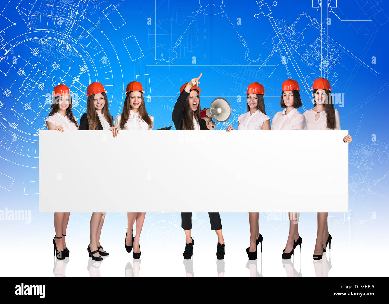 Groupe de femmes d'affaires avec tableau blanc Banque D'Images