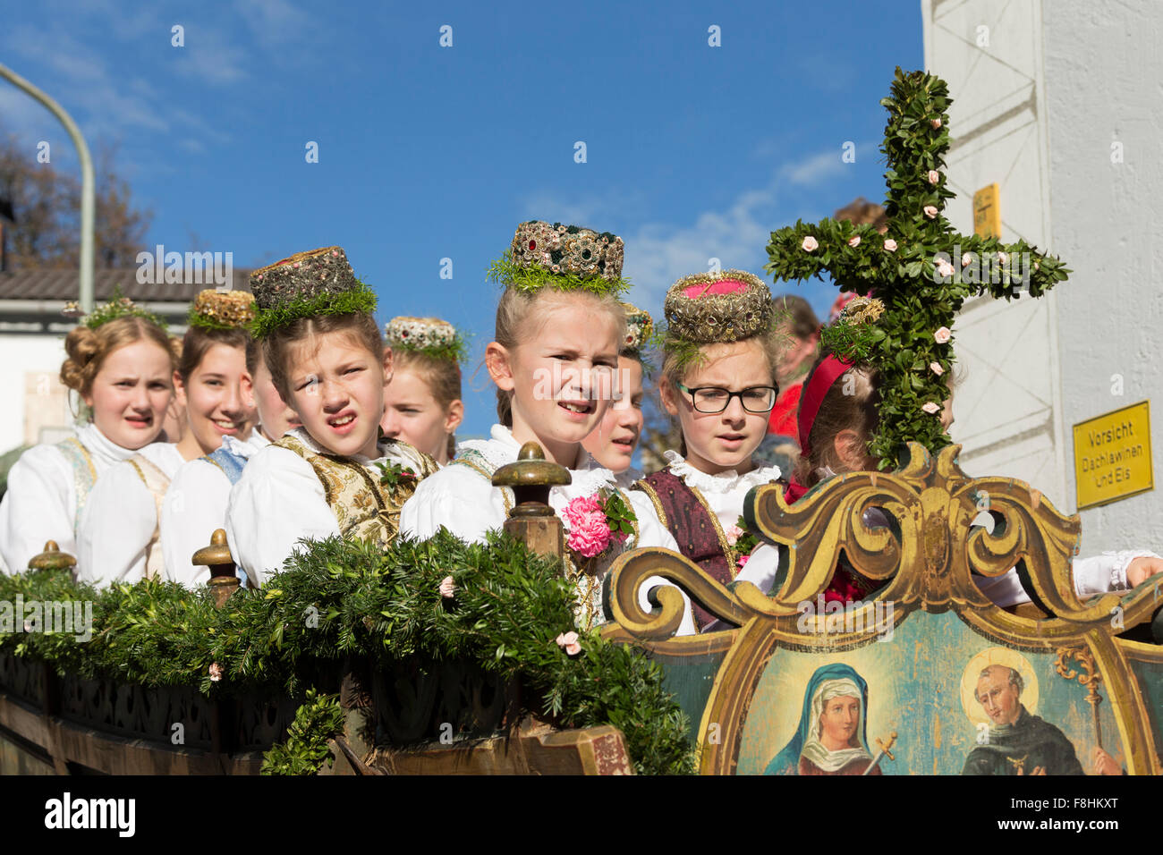 St Leonhard procession Allemagne cheval tradition fun Banque D'Images