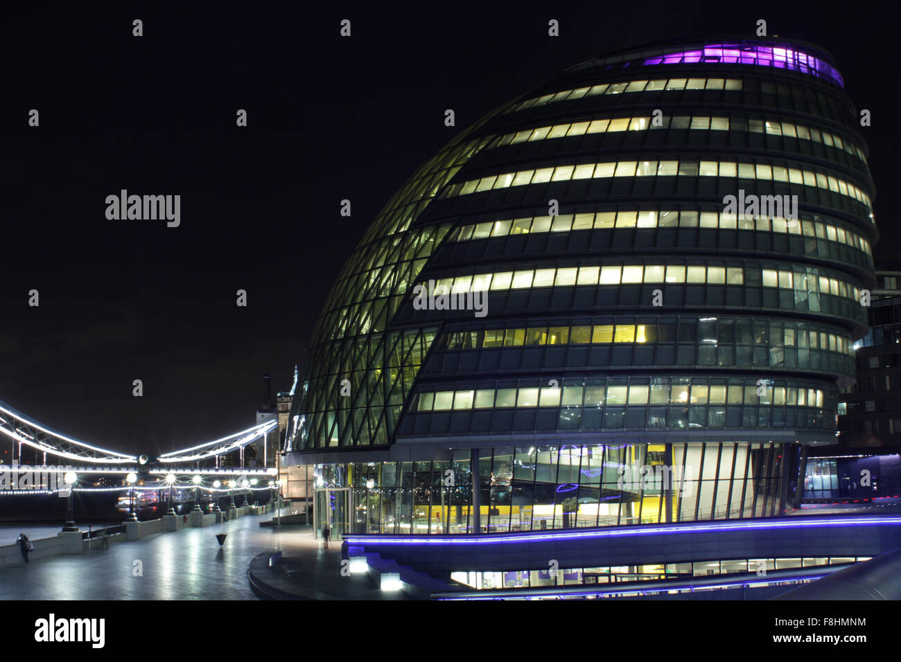 London City Hall de nuit Banque D'Images