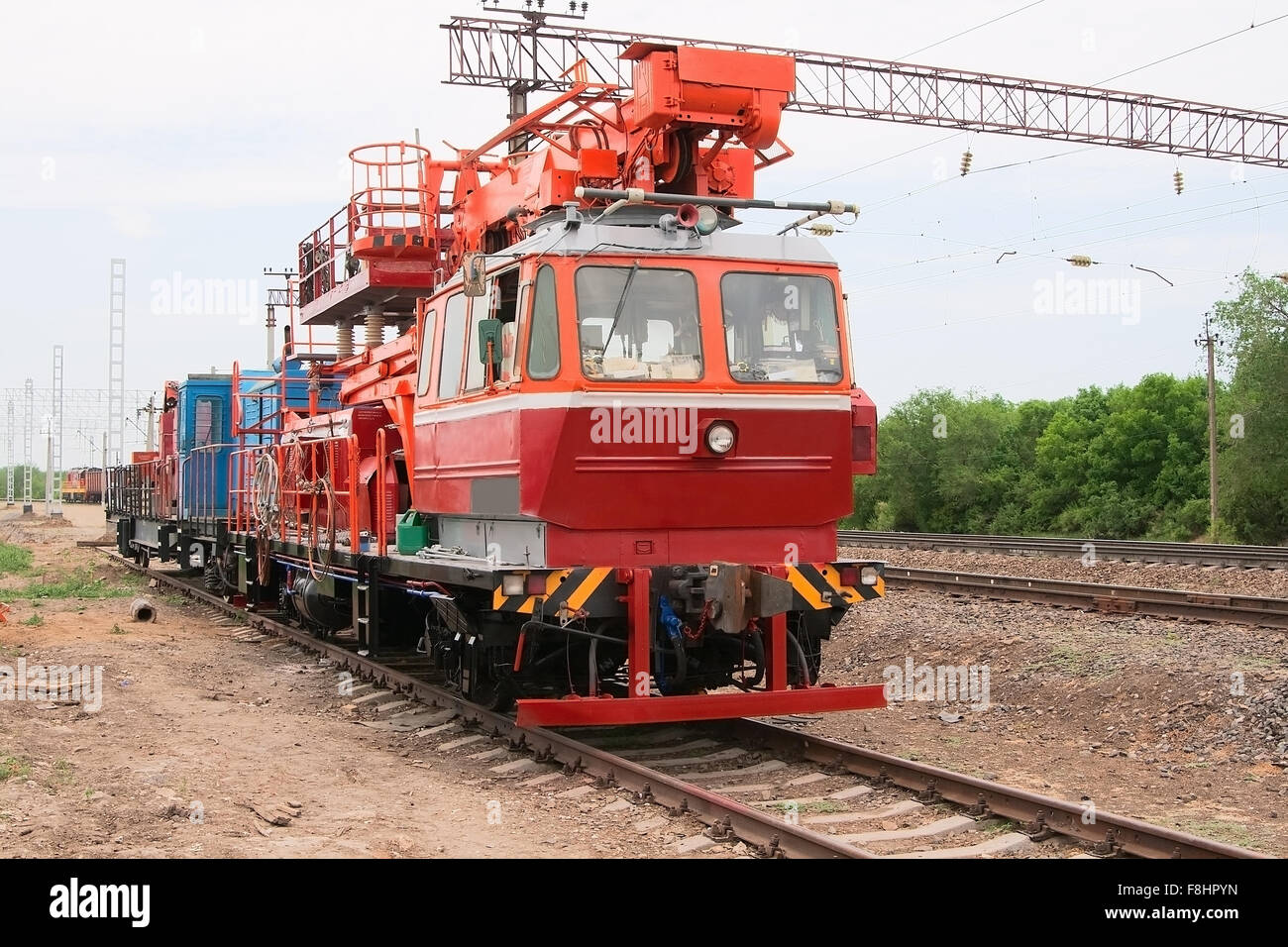 La réparation des véhicules du service ferroviaire de l'équipement de puissance 2 Banque D'Images