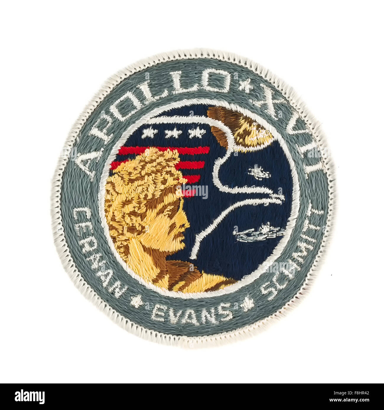 La mission Apollo 17 d'un insigne de l'atterrissage sur la lune le 7 décembre dernier, 1972 Banque D'Images