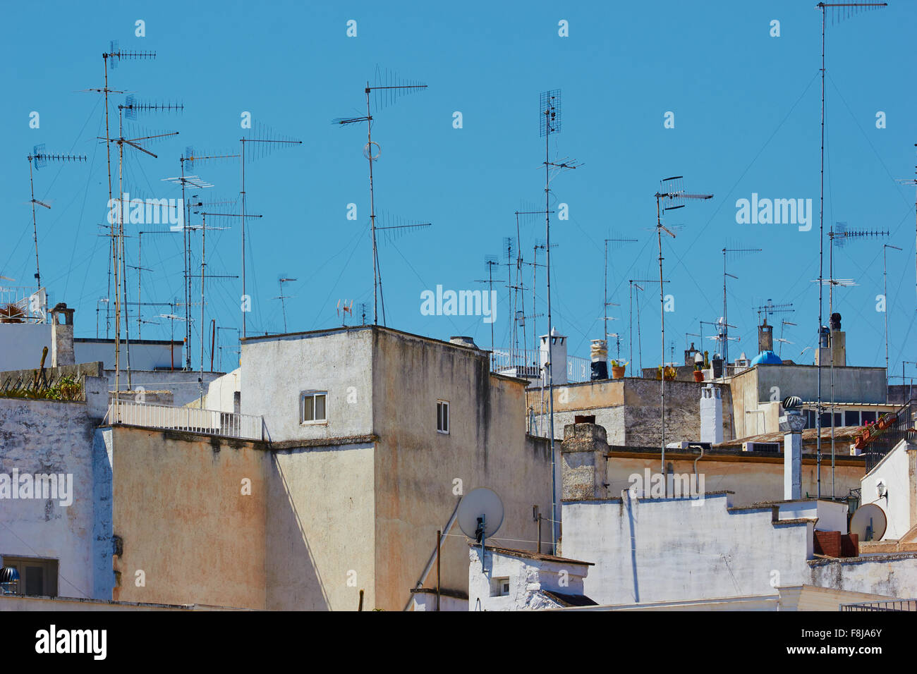 Antennes intérieures au-dessus de la ville d'Ostuni Brindisi Pouilles Pouilles Province Italie Europe Banque D'Images