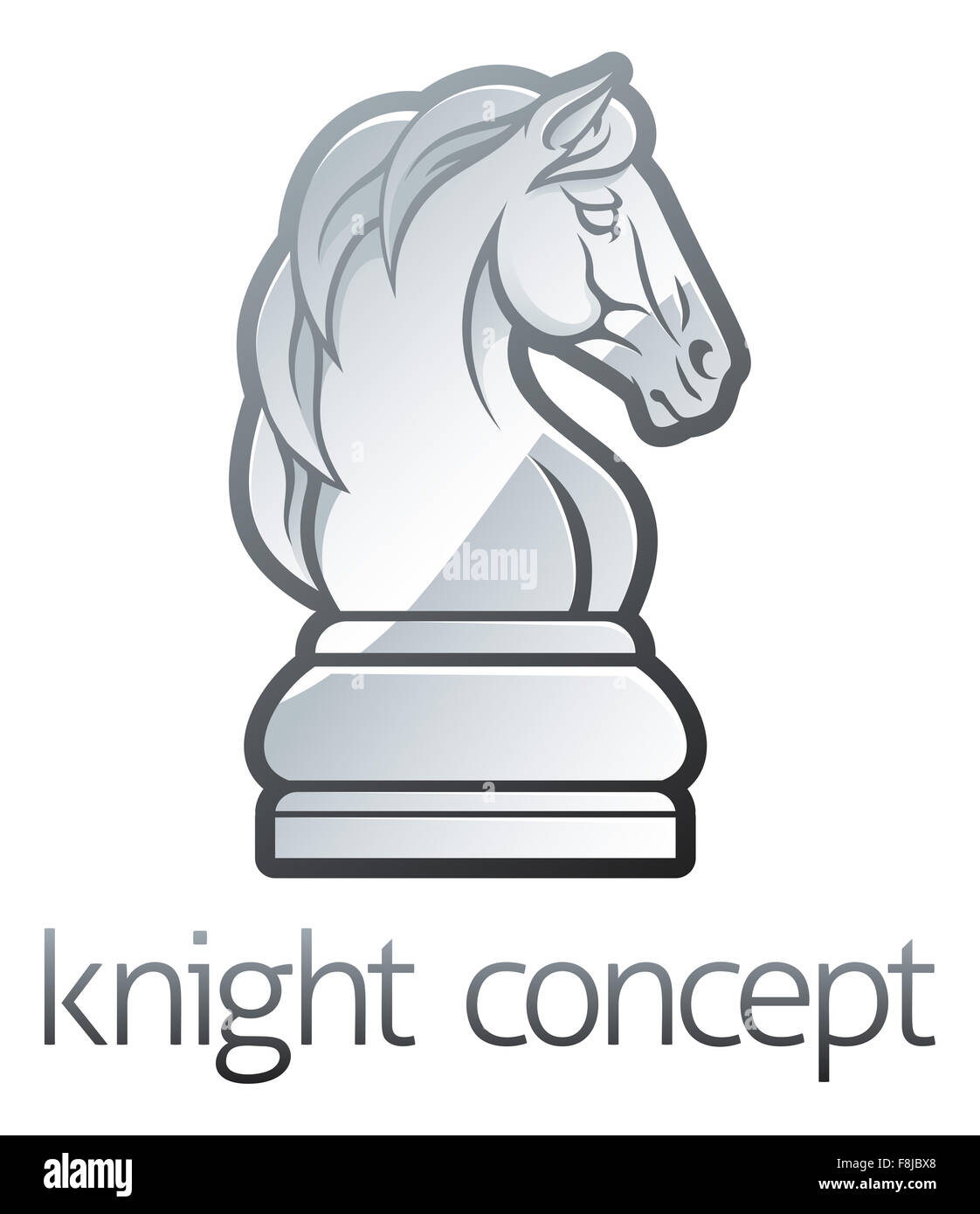 Une illustration d'une icône en forme de pièce d'échecs de chevalier Banque D'Images
