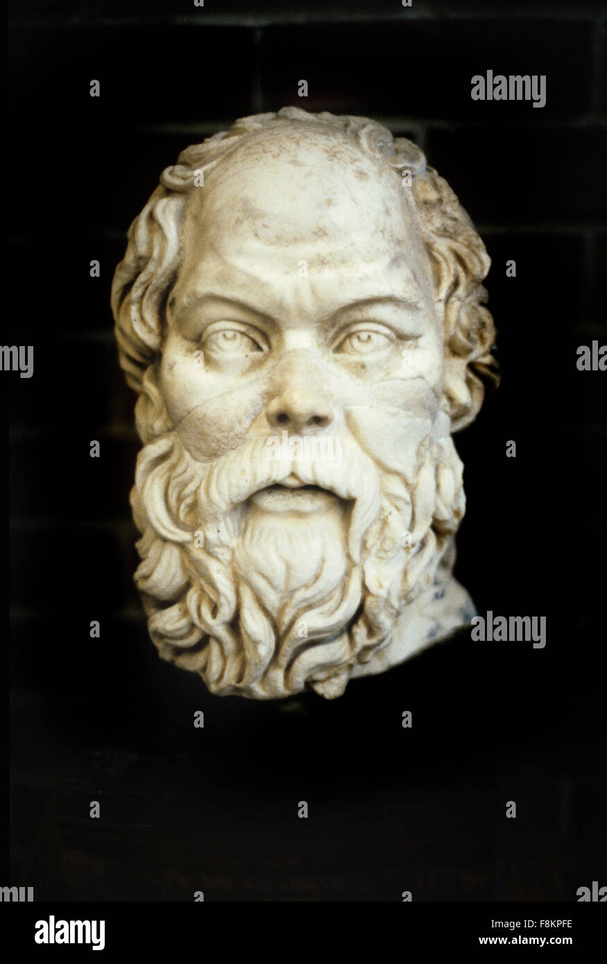 Portrait de Socrate. Philosophe athénien 469-399BC. 3. AD c Sculpture Banque D'Images
