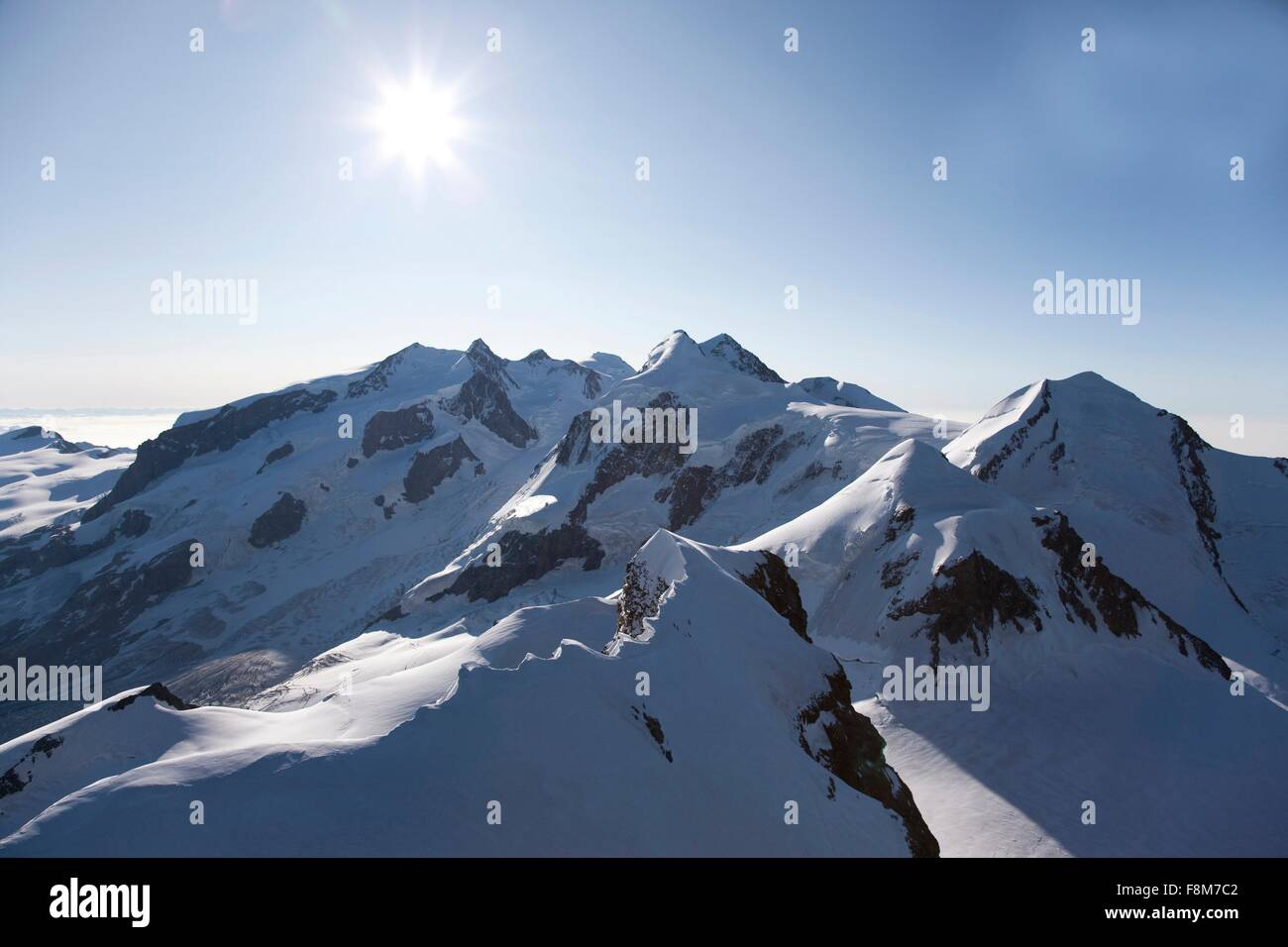 Alpes Suisses en hiver, Canton du Valais, Suisse Banque D'Images