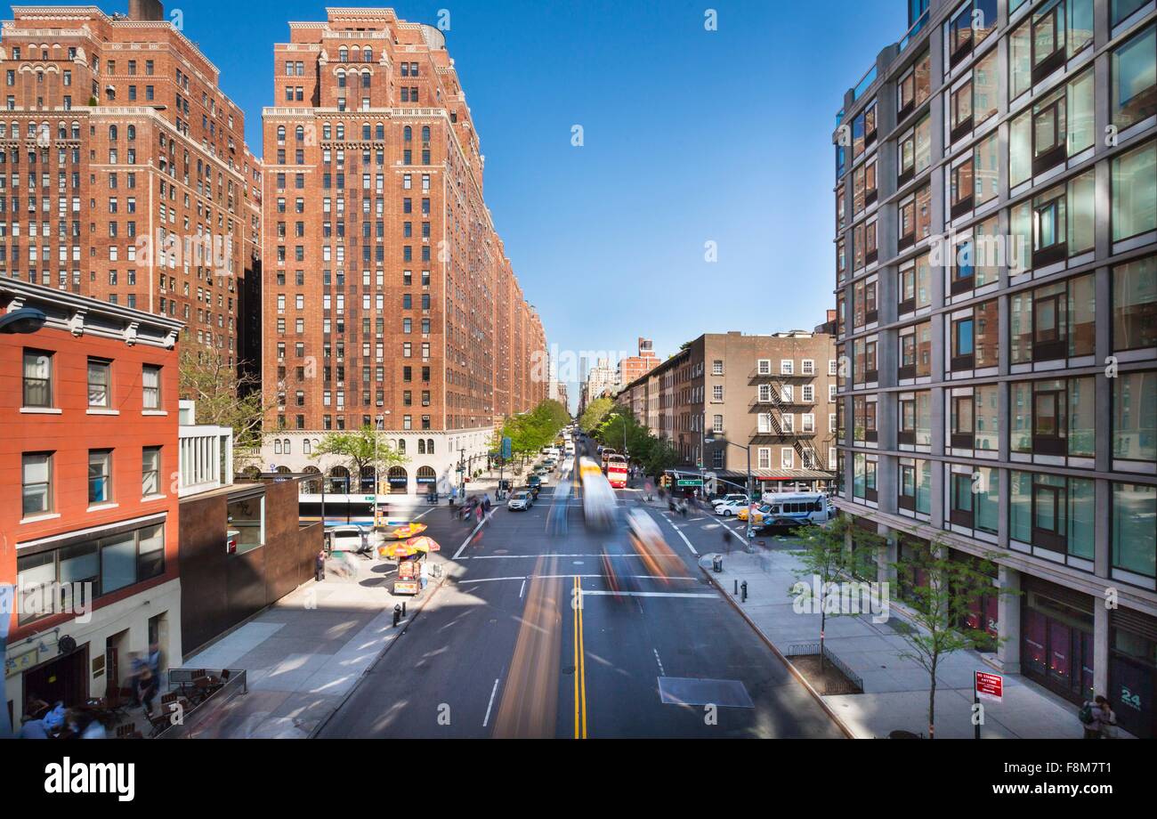 Une vue sur le centre-ville de Manhattan, New York, USA Banque D'Images