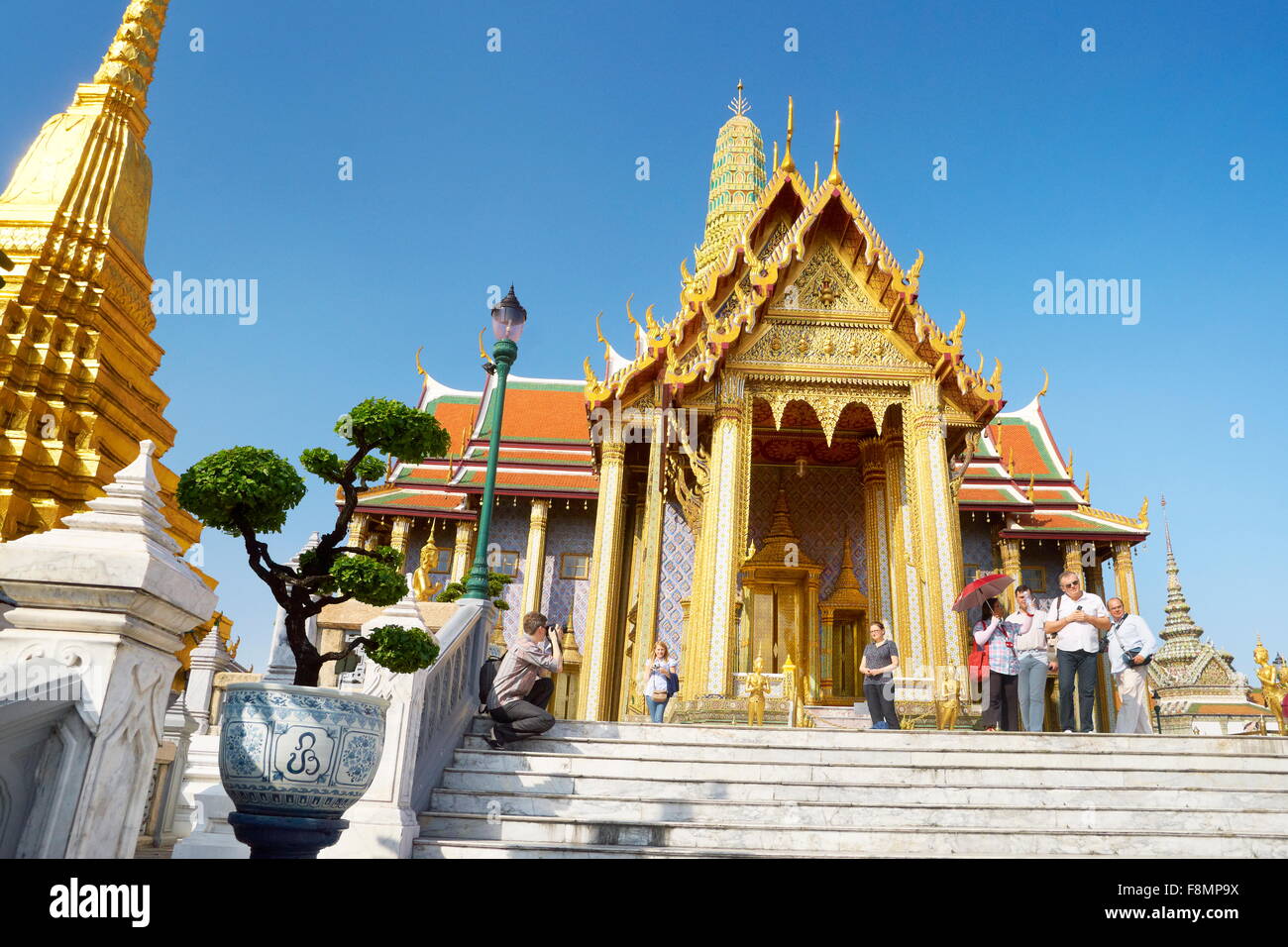Thaïlande - Bangkok, Wat Phra Kaeo, Temple du Bouddha Émeraude Banque D'Images
