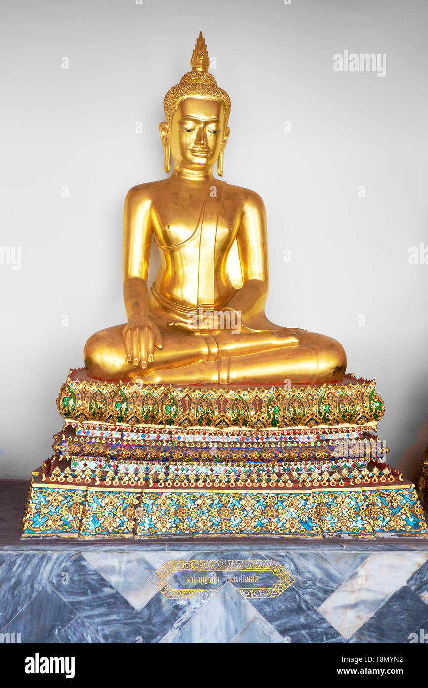 Thaïlande - Bangkok, Wat Phra Kaeo, Temple Grand Palais, statue de Bouddha Banque D'Images