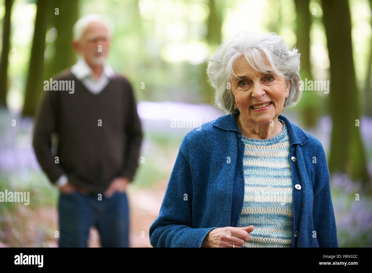 Outdoor Portrait Of Happy Senior Couple Banque D'Images