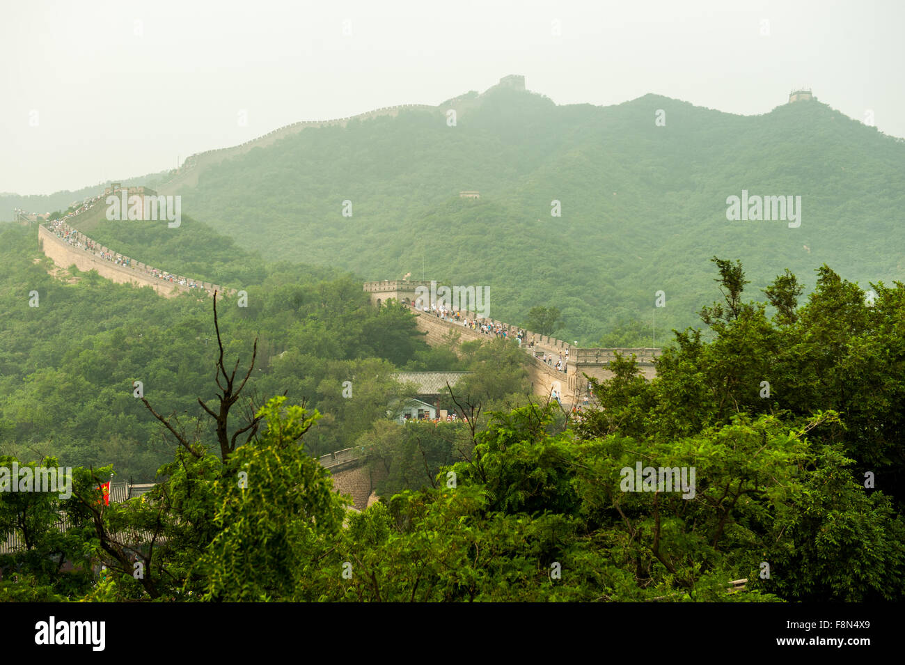 La grande muraille de Chine sur les collines Banque D'Images