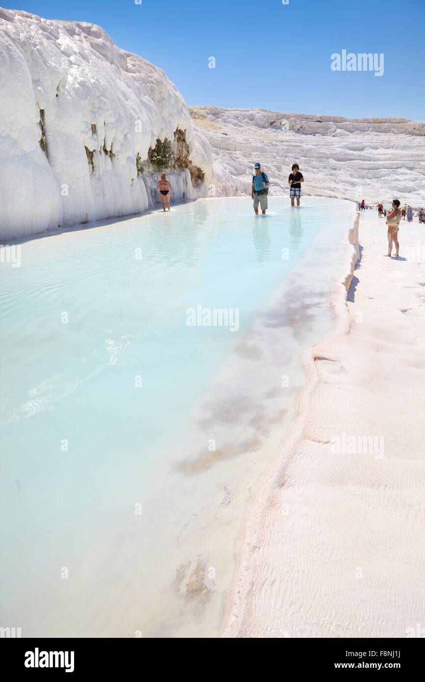 Terrasses calcaires de Pamukkale, Turquie, Banque D'Images