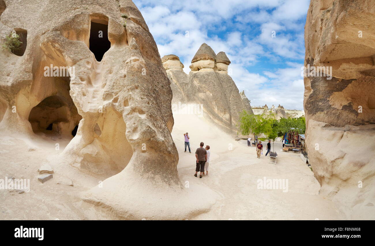 La Cappadoce - Turquie, maisons en pierre près de Zelve, UNESCO Banque D'Images