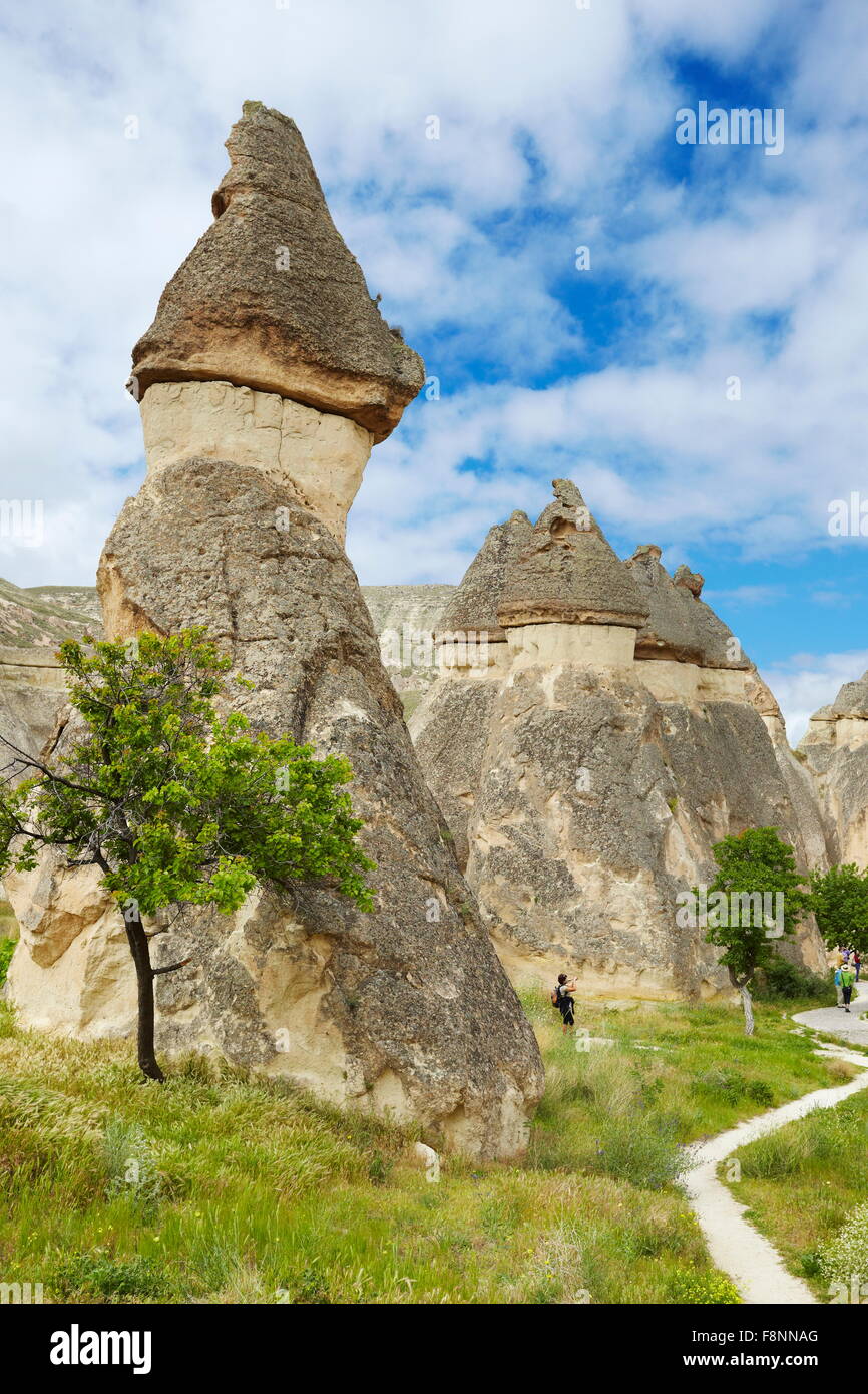 La Cappadoce - Turquie, formations en pierre près de Zelve, UNESCO Banque D'Images