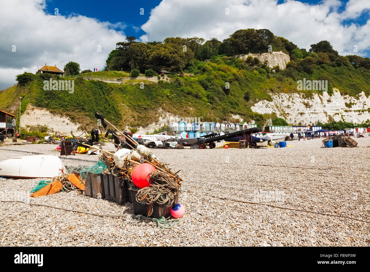 La plage de la baie de Lyme La bière, Devon, Angleterre Angleterre Europe Banque D'Images