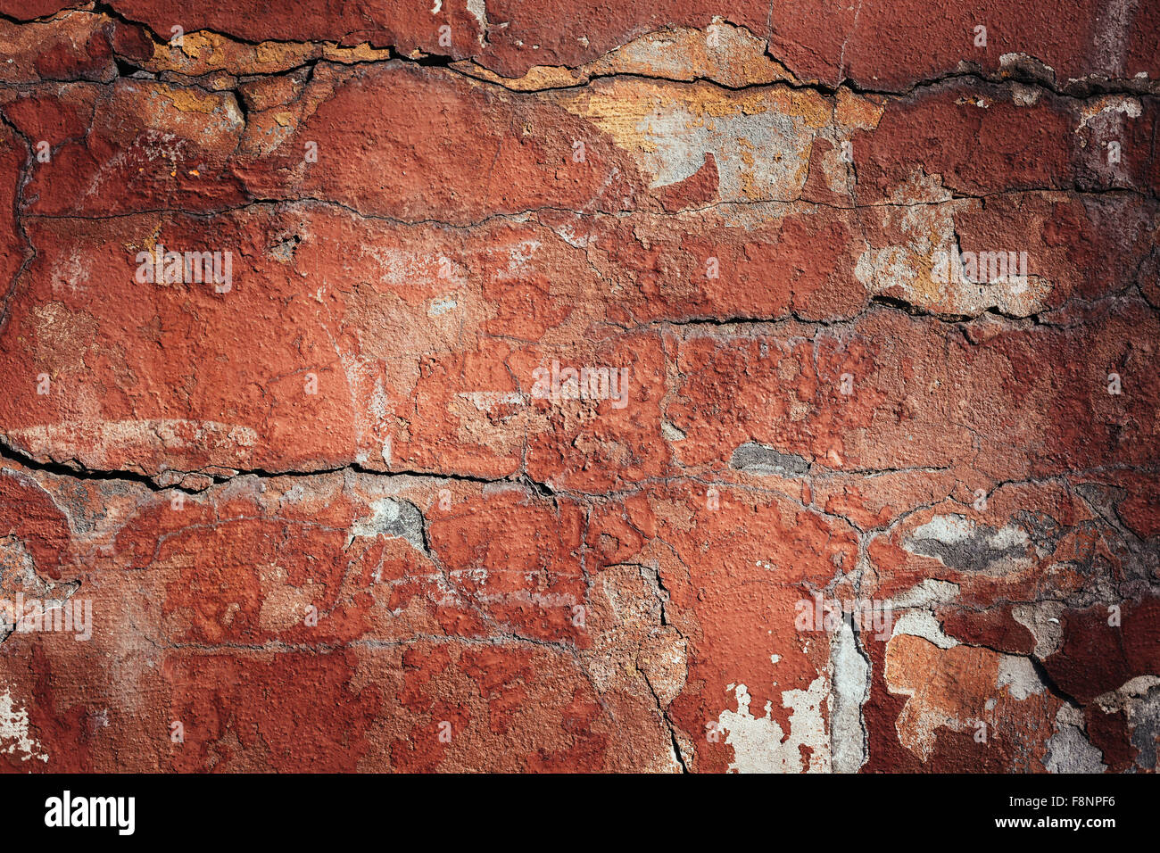 Arrière-plan de la texture du mur de brique colorée. la maçonnerie. L'écaillage de la peinture. Type de matériau rustique grunge. Banque D'Images