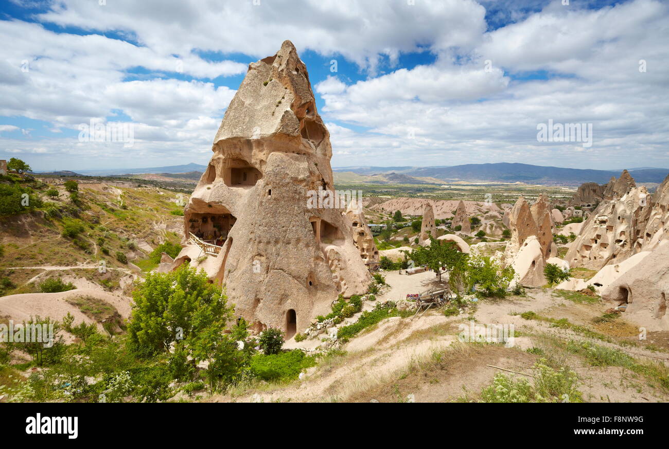 La Cappadoce - maison en pierre, Uchisar, Turquie, l'UNESCO Banque D'Images