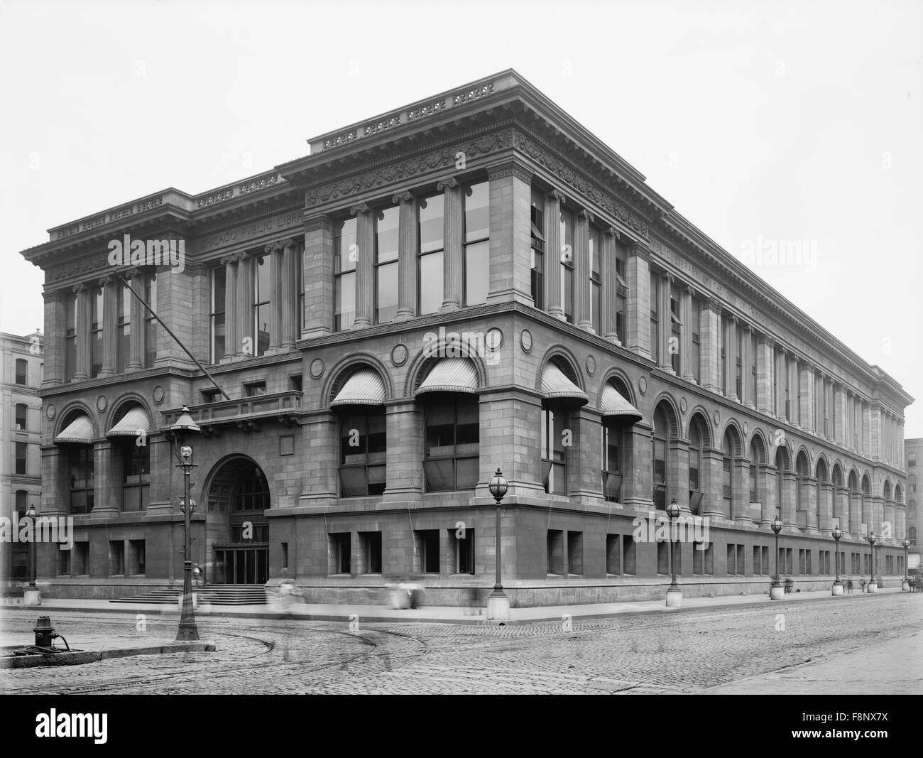 Bibliothèque publique de Chicago, Chicago, Illinois, États-Unis, Detroit Publishing Company, 1897 Banque D'Images