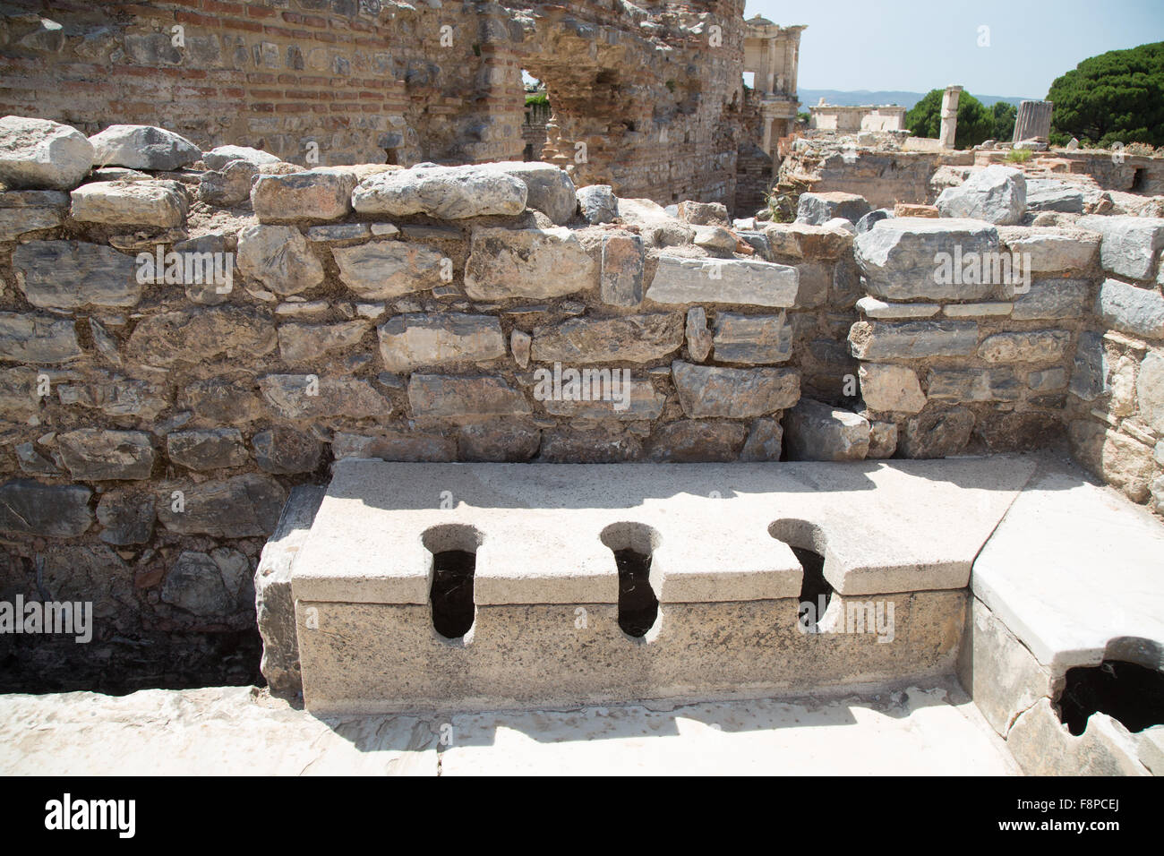 Les toilettes publiques d'Ephèse ancienne ville de Izmir, Turquie Banque D'Images