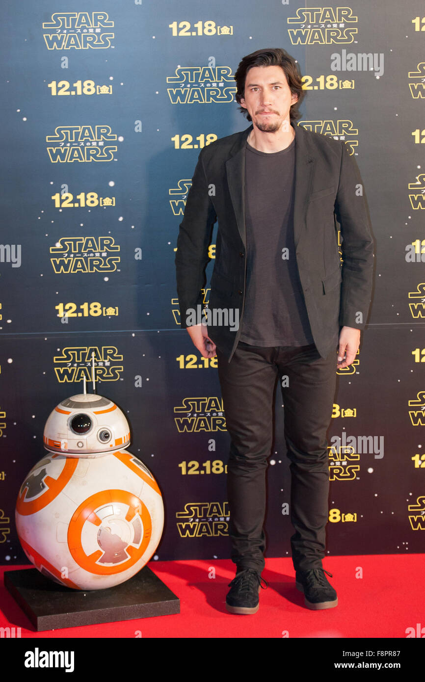 Adam Driver, Dec 10, 2015 : 2015/12/10 Tokyo, Adam pilote (s) Kylo à Star Wars : La force première du film éveille à Roppongi Hills Arena. Michael Steinebach/Aflo Banque D'Images