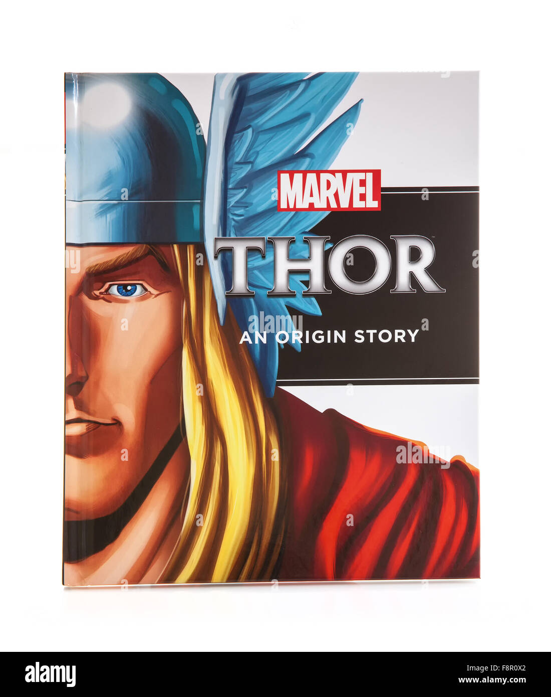 Livre MARVEL THOR une origine histoire de super héros sur un fond blanc Banque D'Images