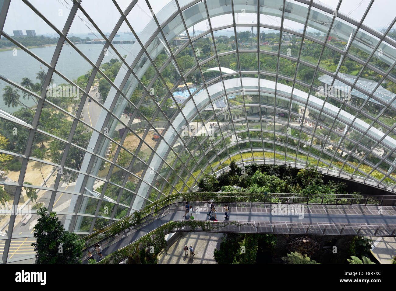 Jardins de Singapour par la baie Banque D'Images