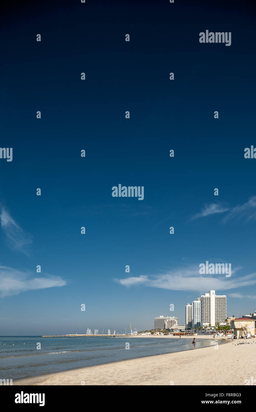 Israël, Tel Aviv, plage un jour d'hiver Banque D'Images