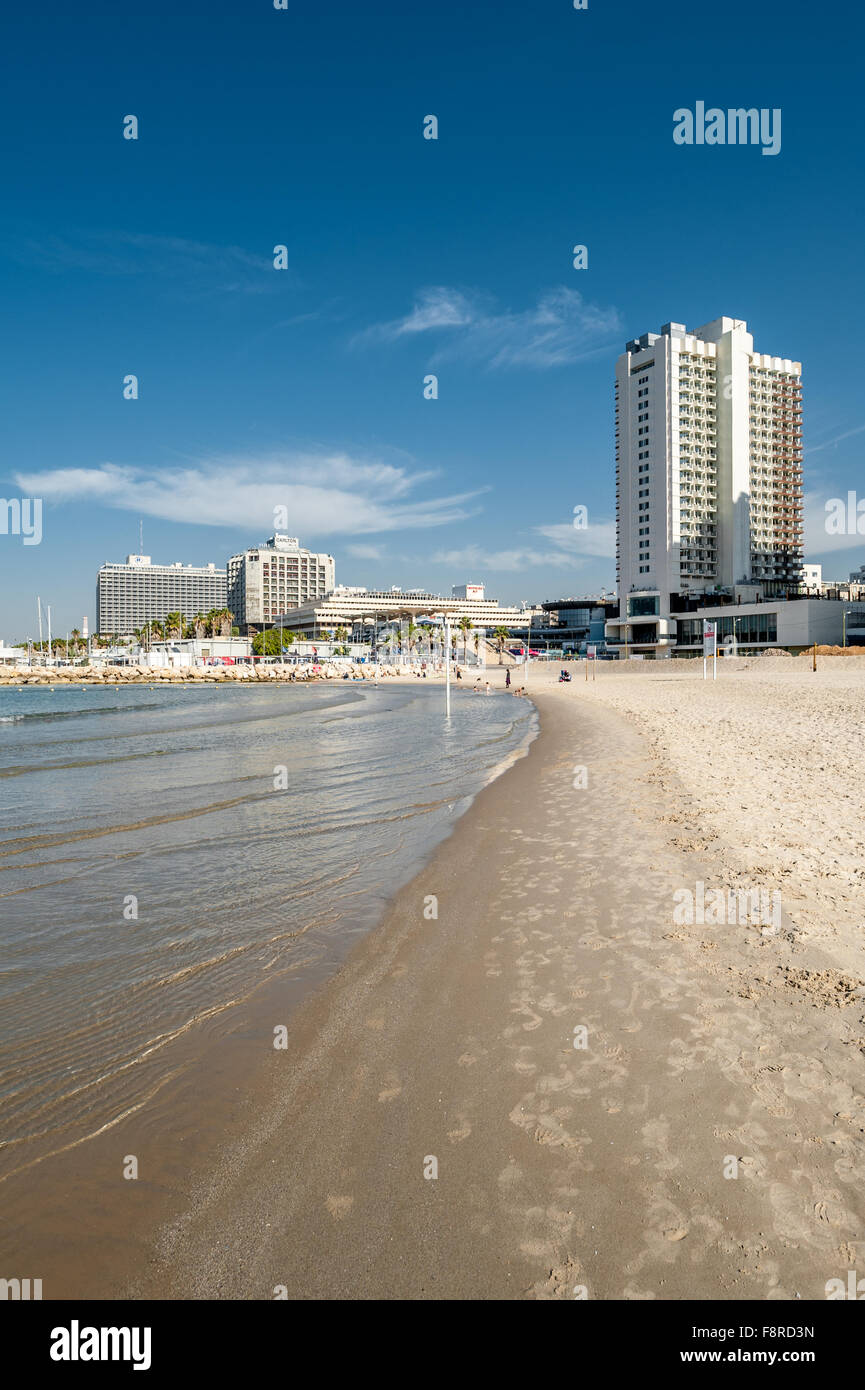Israël, Tel Aviv, plage un jour d'hiver Banque D'Images