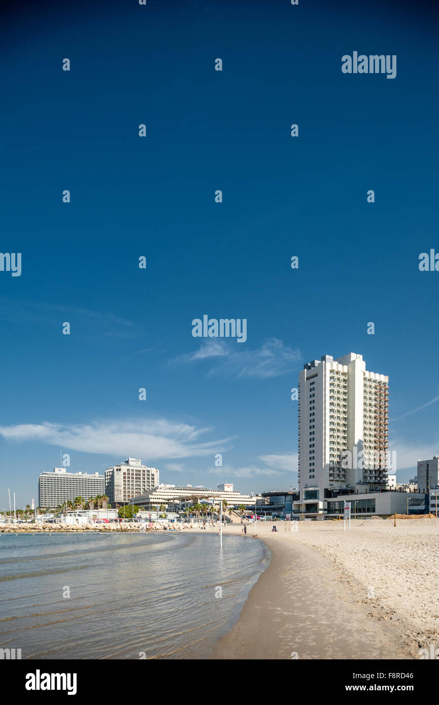Israël, Tel Aviv, plage un jour d'hiver Banque D'Images