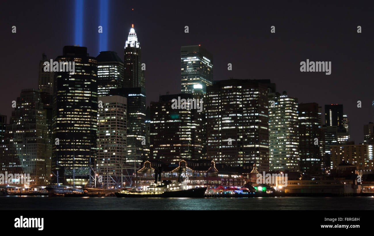 Hommage à Light, Manhattan, New York City, États-Unis Banque D'Images