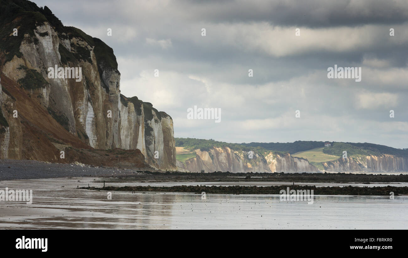 Littoral et falaises, Dieppe, France Banque D'Images