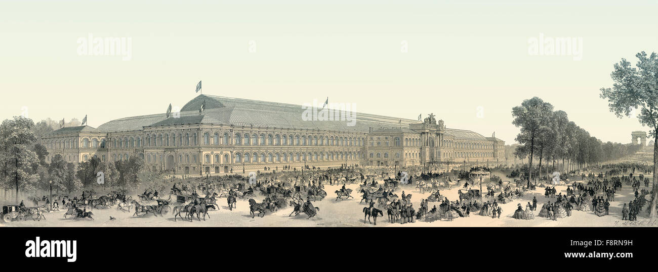 Le Palais de l'Industrie, Exposition Universelle, 1855, Paris, France, Banque D'Images